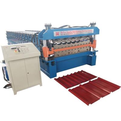 China Building Material Stores Roof And Wall Panel Sheet Deck Double Roll Forming Machine for sale