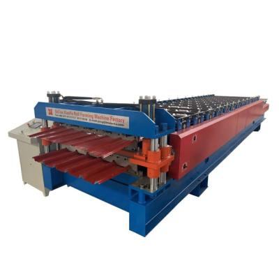 China Building material shops sheet metal double deck roll forming machine price china for sale