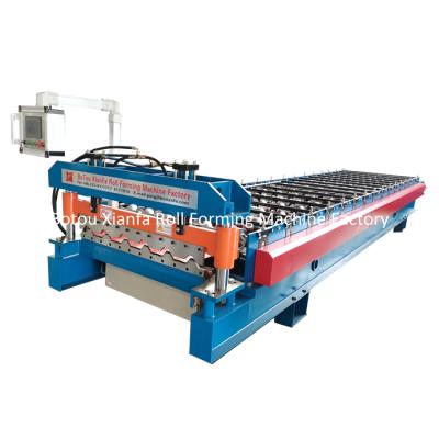 China Building Material Shops Trapezoidal Colored Trapezoidal Tile Panel Metal Wall Panel And Roof Wall Panel Roll Forming Machine for sale