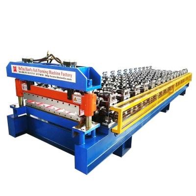 China Building Material Stores Roof Wall Panel Roll Forming Machine With Cutting Device for sale