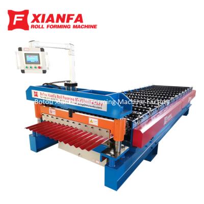 China Building Material Shops Corrugated Sheet Roll Forming Machine 1000 Corrugated Sheet Roll Forming Machinery for sale