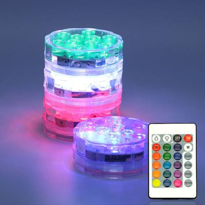 China Waterproof 1Pack and 3Pack Waterproof Battery Operated Led Holiday Decorative Poolside Party Led Submersible Led Light With Remote for sale