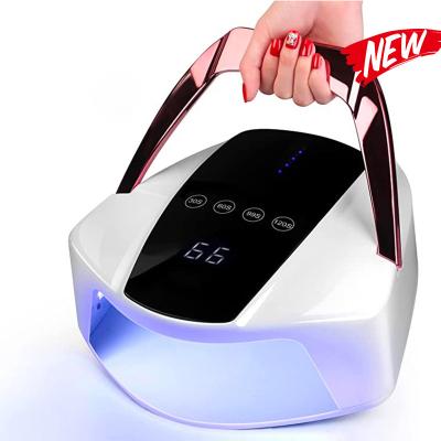 China High Quality Portable 96W UV Rechargeable Led Nail Lamp Dye Cordless Gel Nail Lamp UV Led Rechargeable Led Nail Lamp for sale