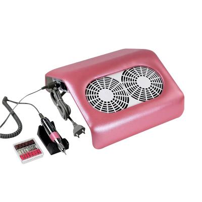 China Perfect for Home Nail Salon 45W Double Fan Nail Dust Collector Nail Art Manicure Tool with Collecting Bags Vacuum Cleaner with Nail Drill for sale