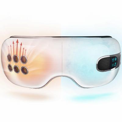 China ABS+Electroplate Intelligent Rechargeable Airbag Eye Care Beauty Heating and Bluetooth Smart Cooling Electric Cold-Hot Massager for sale