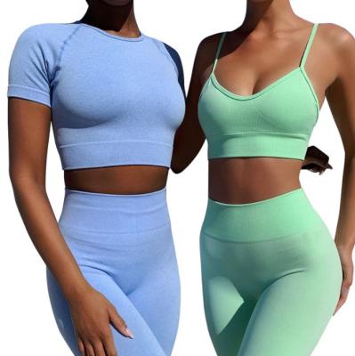 China Women's Breathable Sports Bra And Shorts Leggings Seamless Yoga Workout Gym Fitness Sets for sale