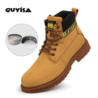 China GUYISA toe safty boots work toe safety shoes safety shoes construction steel leather toe boots for worker for sale