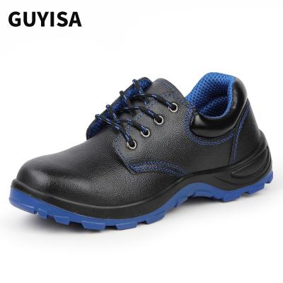 China Cheap Price Brand Steel Toe GUYISA Whip Blue Leather Anti Static Hospital Work Shoe Safety Shoes For Men for sale