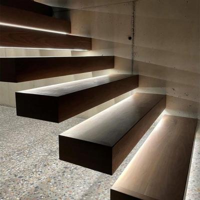 China Contemporary Floating LED Staircase System Indoor Straight Staircase for sale