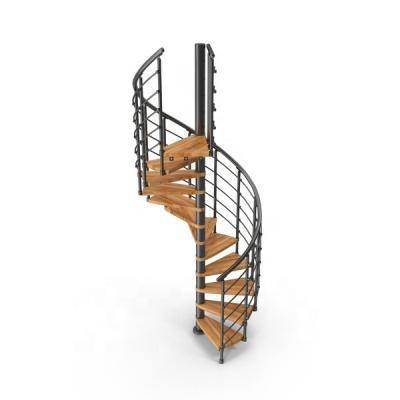 China Contemporary High Quality Spiral Staircase Space Saver Wooden Interior Staircase for sale