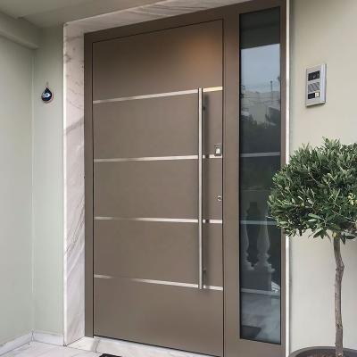 China Sound Insulation Front Door Pivot Entry Door Solid Wood USA Villa for sale