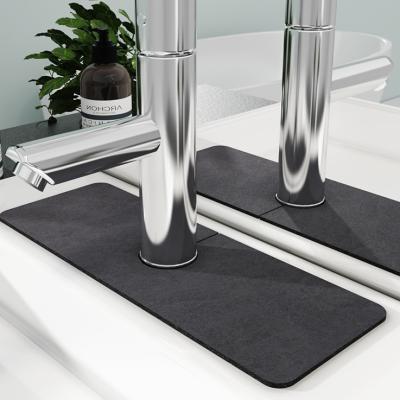 China Viable Custom Quick Dry Absorbent Faucet Mat Over Sink Splash Protector Tray for sale