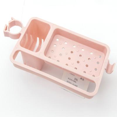 China Viable Faucet Soap Sponge Hanging Rack For Kitchen Bathroom Sink Basket Drain Rack for sale