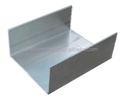 China Window And Door Customized Mill Finish Extruded Aluminum U Channel Profile for sale