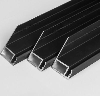 China Solar panel frame customized 6063 t5 black anodized aluminum extrusion of solar panel frames for sale