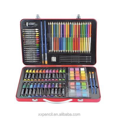 China 100% 103PCS Eco-friendly Tin Box Double-Ended Color Pencils Art Materials Painting Set Mixed Art Drawing Set Stationery for sale