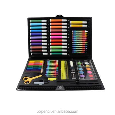 China 100% Kids 87PCS Portable Art Markers Set Art Set Bright Color Crayons 12 Staples Eco-friendly Scissors Boxes for sale