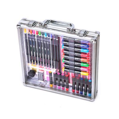 China 100% Eco-friendly Color Plastic Drawing Children's Water Palettes Paints Set 61PCS Acrylic Art Set With Case for sale