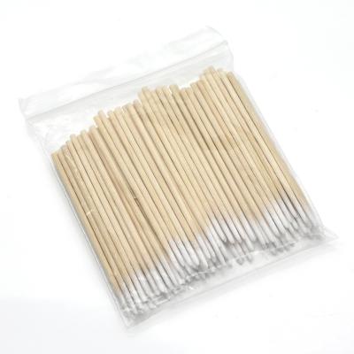 China 50/100 PC Disposable Clean OEM ODM Eyelash Extensions/Tattoo Lash Makeup Extension/Acute Bud Bamboo Tip Applicator Wooden Cotton Stick Tattoo Swab Bag for sale