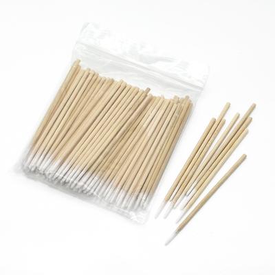 China Eyelash Extensions/Tattoo Clean Cosmetic Disposable Tattoo Tip Stick Small Brow Wand Lipstick Tool Lash Bud Pointed Cotton Applicator Wooden Bamboo Swab for sale