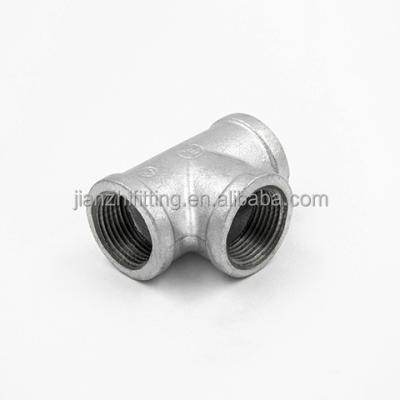 China Galvanized And Black Iron Jianzhi Brand Malleable Iron Pipe Fitting Tees for sale