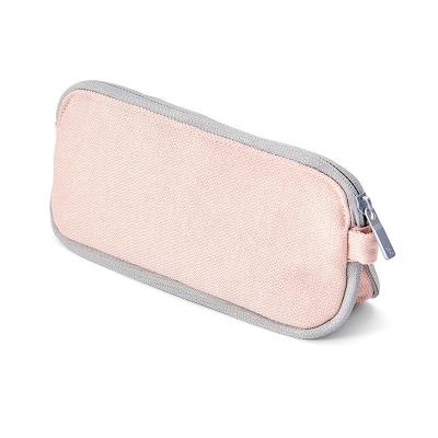 China Large Capacity KACO Pink Color CoBig Capacity Canvas Pen Pencil Case Bag Marker Storage Pouch Stationery Bag for School Office for sale