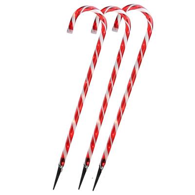 China Connect Butt Light Up Candy Cane Outdoor Decoration Christmas Candy Cane Pathway Markers Lights Wholesale for sale