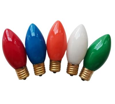 China Replacement Bulb HQ C9 Base E17 7W Filament Intermediate Light Bulb For Outdoor Decoration Garden Christmas String Light for sale