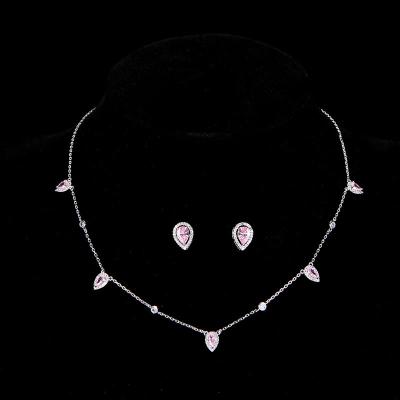 China CLASSIC Personalized Fashion Customizable Diamond Inlaid Zircon Necklace Earrings Party Wedding Banquet Set Factory Retail Wholesale for sale