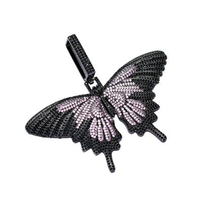 China Popular Hiphop Hiphop Style Butterfly Pendant Chain Micro Fashion Necklace Jewelry Accessories In Africa And North America Zircon for sale