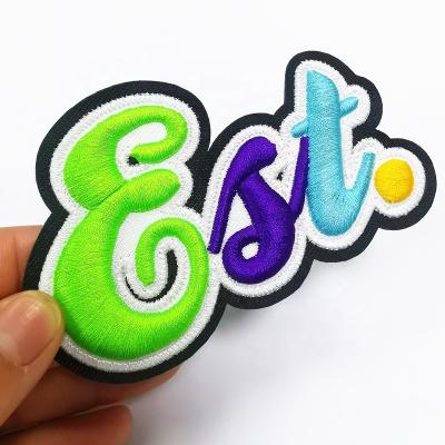 China 3D Custom Hot Blast 3d Letter & Number Iron On Embroidery Patches for sale