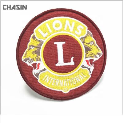 China Viable Quality Custom Lion Logo Club Embroidery Patches For Memorabilia for sale