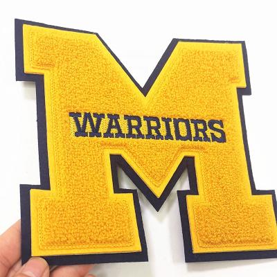 China Viable Hot Felt Chenille Patch Custom , Chenille Towel Patch Letter Custom For Hoodie for sale