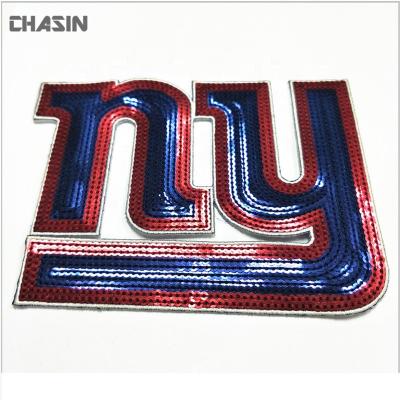 China Viable Custom Cheap Colorful Iron On Sequin Letter Patch For Garment for sale