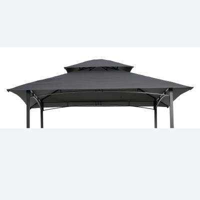 China Straight Tie Type 8x5Ft Grill Gazebo Replacement Canopy Double Tiered BBQ Gray Tent Roof Top Cover for sale