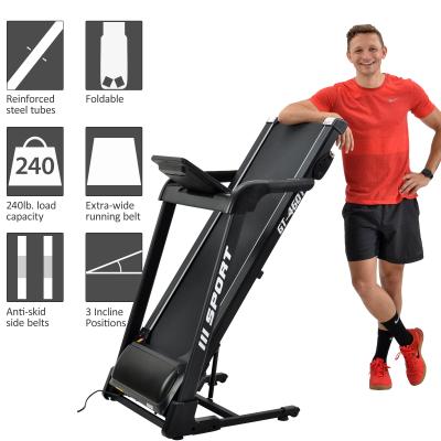 China Portable LCD Display, 2.25hp Treadmill Home Gym Diamond Pattern Silent Belt Soft Dropping System, With Speaker for sale