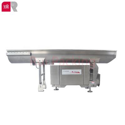 China Rui Packing RFE-100 Stainless Steel Heat Resistant Fast Rear Horizontal Food Conveyor for French Fries, Cripsy Biscuit, Biscuits for sale