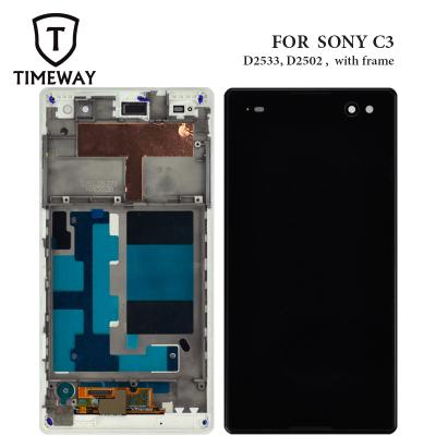 China TFT TIMEWAY For Sony C3 D2533 D2502 LCD Display Touch Screen With Frame Replacement Wholesale Price for sale