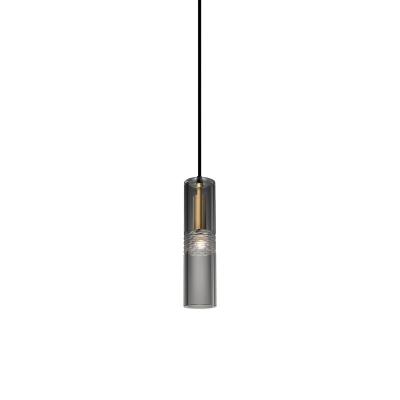 China Mid Century Smoky Color Glass Bottle Pendant Lamp Contemporary Dining Lights 1200MM Wire Length Simple Hanging Pendant Light For Decoration for sale