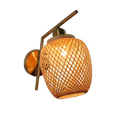 China New Modern Chinese Bamboo Japanese Bamboo Bedside Lights Aisle Bedroom Living Room Dining Room Tea Room Zen Hotel Indoor Wall Lamp Wall Lamp for sale