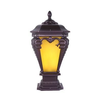 China Cheap Outdoor Yard Park Garden Pathway Plant Pole Light Fixture With Antique Bronze Pier Mount For Yard Post Lantern Driveway Pole Lamp 32W for sale