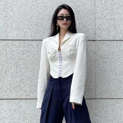 China New Design Anti-Shrink Women's Shirts Long Sleeve Heavy Duty Top Small Fashion Ladies White Blouse for sale