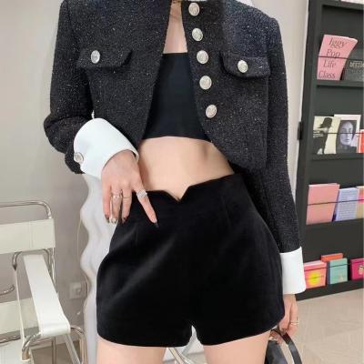 China Fashion Women Loungewear Breathable Sexy Velvet Super Soft Waist Bodycon High Waist Shorts Tie And Wrap Mini Shorts Club Party Wear for sale