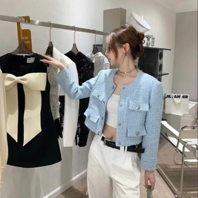 China High quality Anti-wrinkle ladies coat vintage tweed jacket long sleeve business wear blazer work casual suit for women in office for sale