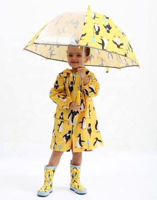 China All In 1 Rain Coat Penguin Pattern Umbrella Waterproof Cute Animal Kids Umbrella Sunshade For Children for sale