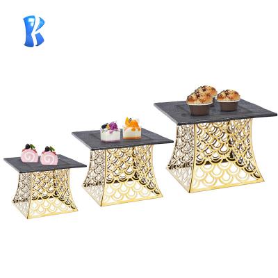 China Desgin OKEY Modern Arabic Sourcing Equipment Important Buffet Altitude Restaurant Monitor Dessert Food Display Buffet Risers Stand for sale