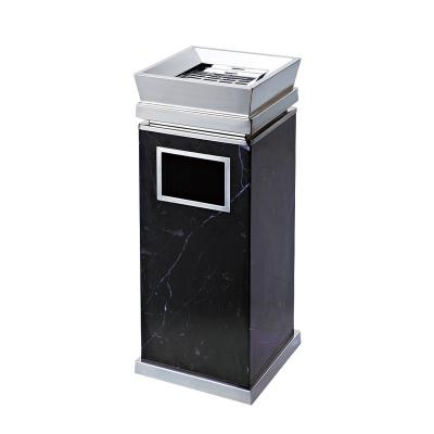 China Sustainable 5 Star Hotel Lobby Marble Stainless Steel Ashtray Holder Trash Can for sale