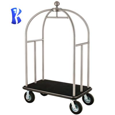 China OKEY Modern High Quality Stainless Steel Hotel Lobby Town Crier Trolley Trolley With Four Wheels for sale