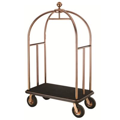 China Modern Luxury Large Pink Gold OKEY Hotel Town Crier's Trolley Luggage Trolley for sale