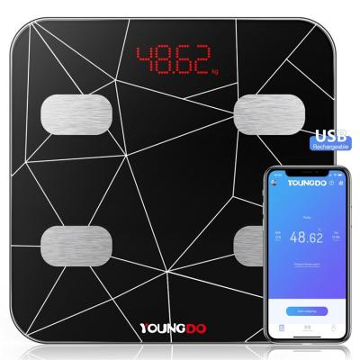 China Viable Body Composition Yard Body Fat Scale USB Scale Smart Bathroom Scale For Body Weight for sale